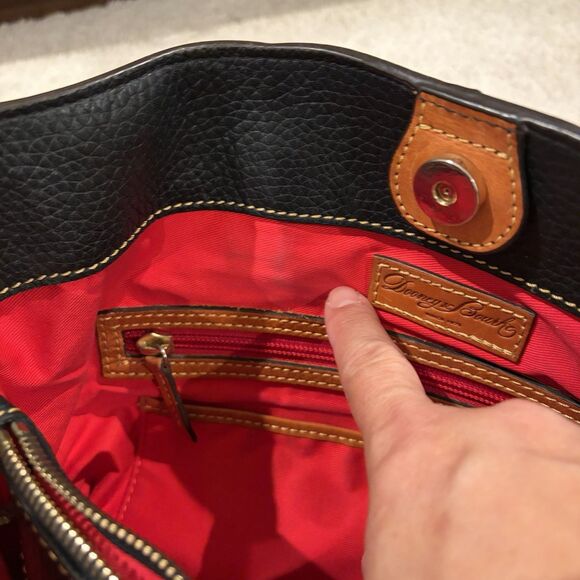 Dooney & Bourke Chelsea Shopper Black Pebbled Leather Large Tote Handbag Purse - Picture 3 of 13